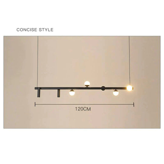Simple Chandelier Led Dining Room Lamp Modern Nordic Living Studio Designer Bar Black / 7 Heads