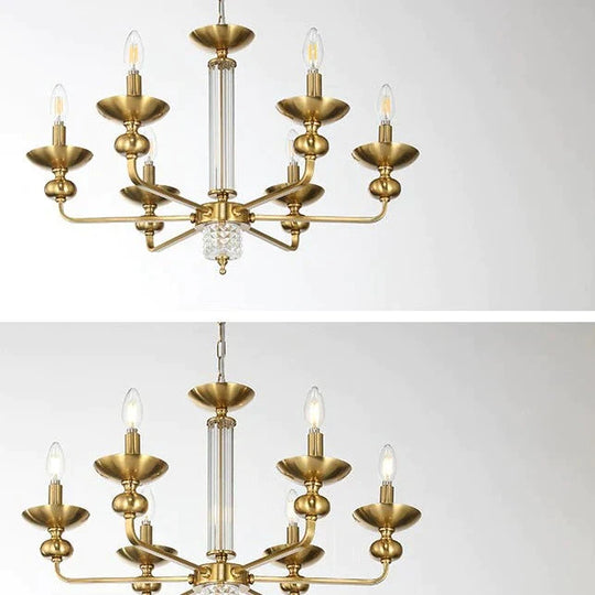 Retro Bedroom Dining Room Glass Chandelier Pendant