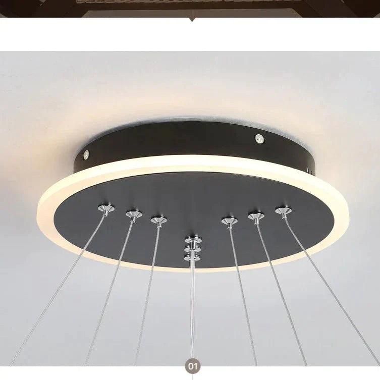 Simple Chandelier Living Room Lamp Black Creative Led Restaurant Nordic Personality Bar Bedroom