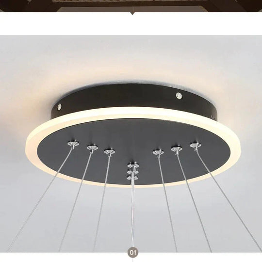 Simple Chandelier Living Room Lamp Black Creative Led Restaurant Nordic Personality Bar Bedroom