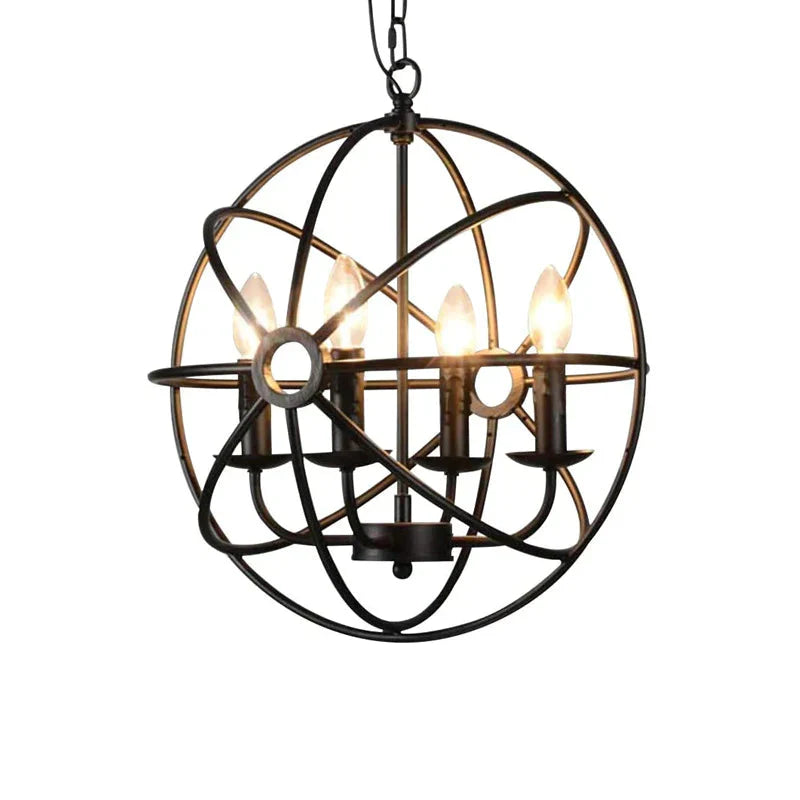 American Chandelier Industry Wind Led Lamps D - 4 Heads Black - 40Cm / No Light Source Pendant