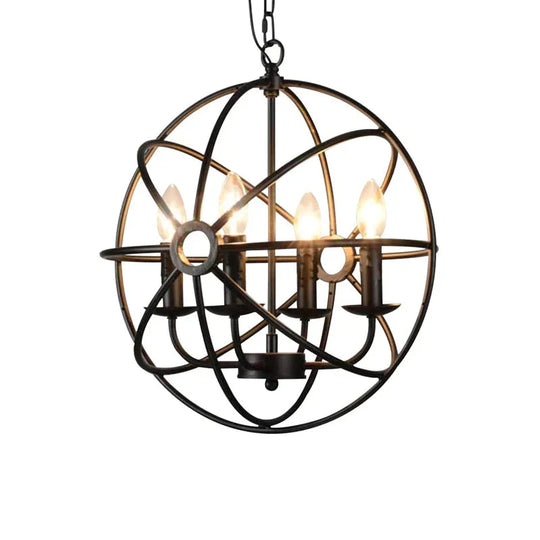 American Chandelier Industry Wind Led Lamps D - 4 Heads Black - 40Cm / No Light Source Pendant