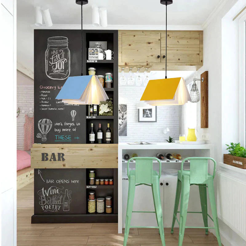 Macaroon Creative Personality Art Study Restaurant Chandelier Book Bookstore Library Bar Lamp