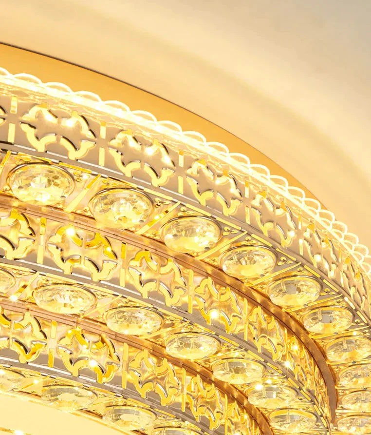 Living Room Crystal Ceiling Lamp Simple Modern Led Round European Bedroom