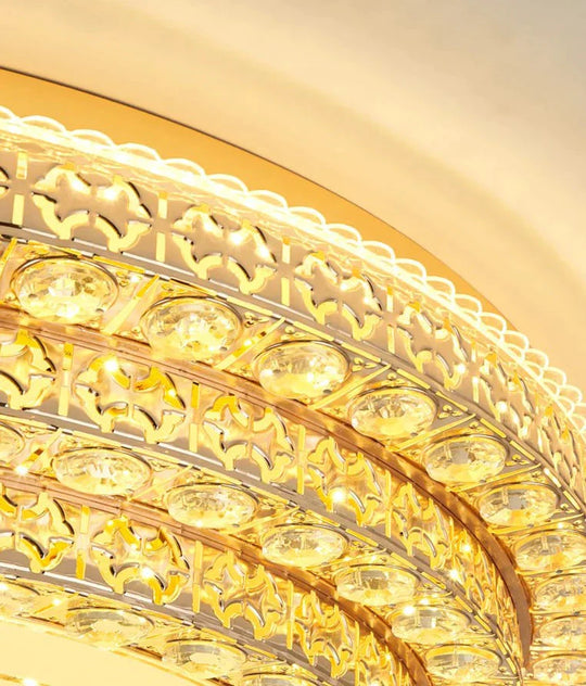 Living Room Crystal Ceiling Lamp Simple Modern Led Round European Bedroom