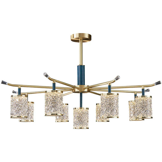 Nordic Luxury Crystal Living Room Chandelier Copper Postmodern Restaurant Simple Creative