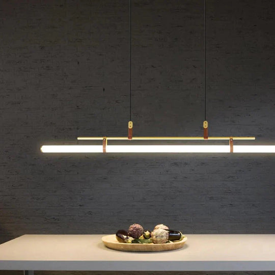 Nordic Simple Restaurant Lamp Living Room Cafe Chandelier Office Desk Bar Acrylic Led Strip Pendant