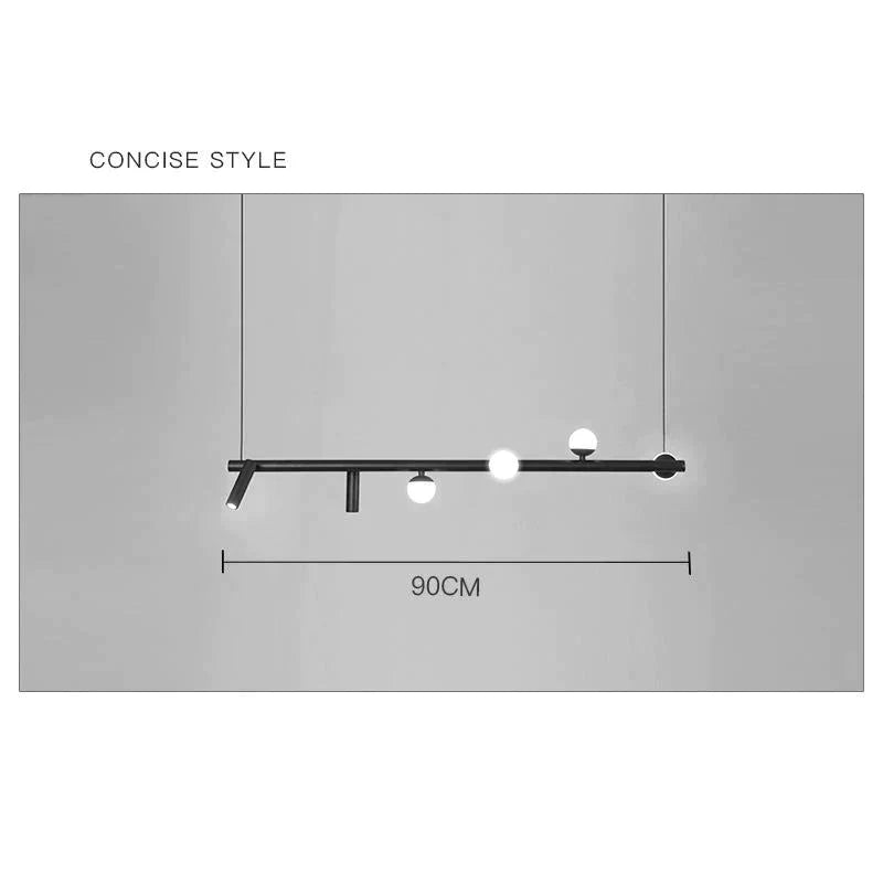 Simple Chandelier Led Dining Room Lamp Modern Nordic Living Studio Designer Bar Black / 6 Heads
