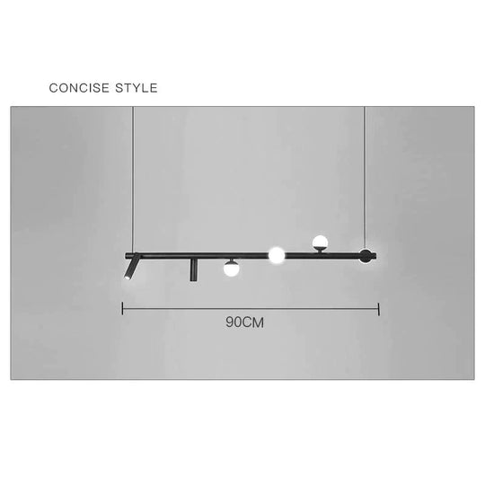 Simple Chandelier Led Dining Room Lamp Modern Nordic Living Studio Designer Bar Black / 6 Heads