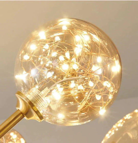 Crystal Living Room Chandelier All Copper Creative Star Led Pendant