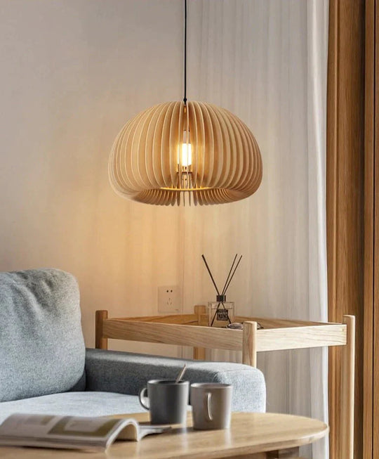 Retro Pumpkin Basswood Chandelier Atmosphere Lamp Pendant