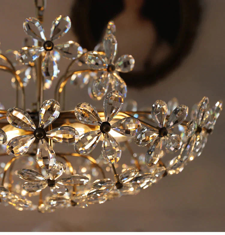 Crystal Chandelier Garden American Retro Style Lamps Pendant