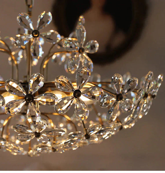 Crystal Chandelier Garden American Retro Style Lamps Pendant