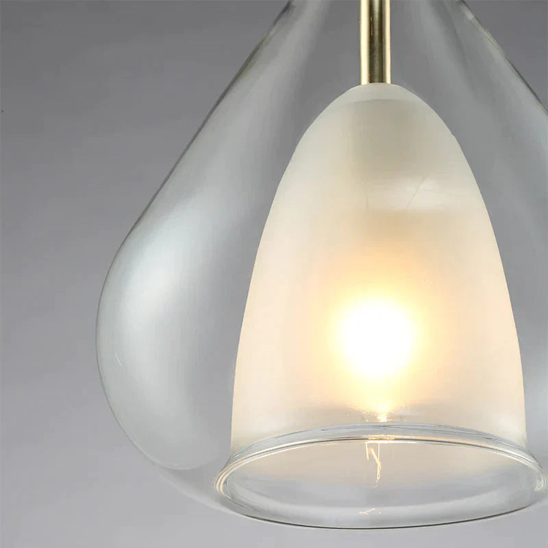 Indoor Glass Chandelier Crystal Lamp Single Head Iron Pendant