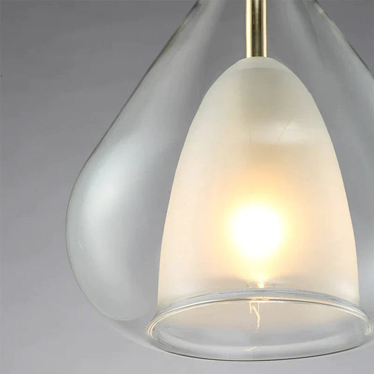 Indoor Glass Chandelier Crystal Lamp Single Head Iron Pendant