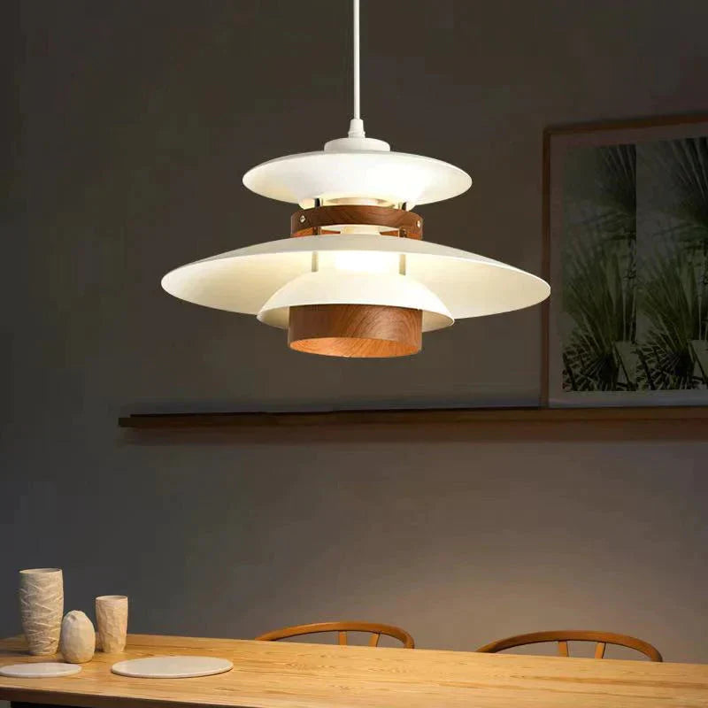 Nordic Walnut Restaurant Chandelier Simple Creative Solid Wood Bedroom Color / Tri - Color Light