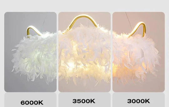 Warm Romantic Creative Crown Feather Lamp Pendant