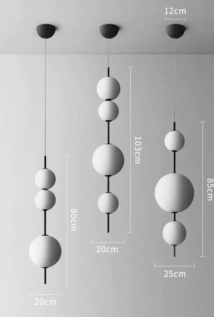 Nordic Simple Modern Restaurant Lamps Personalized Creative Glass Led Large And Small Ball