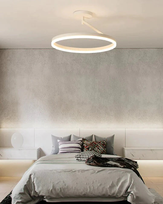 Black And White Led Ceiling Lamp Bedroom Modern Simple Living Room Net Red Round