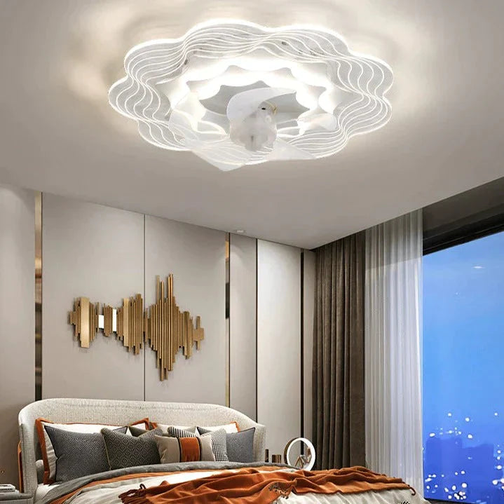 Ceiling Fan Lamp Bedroom Restaurant Creative Personality Ultra - Thin Invisible With