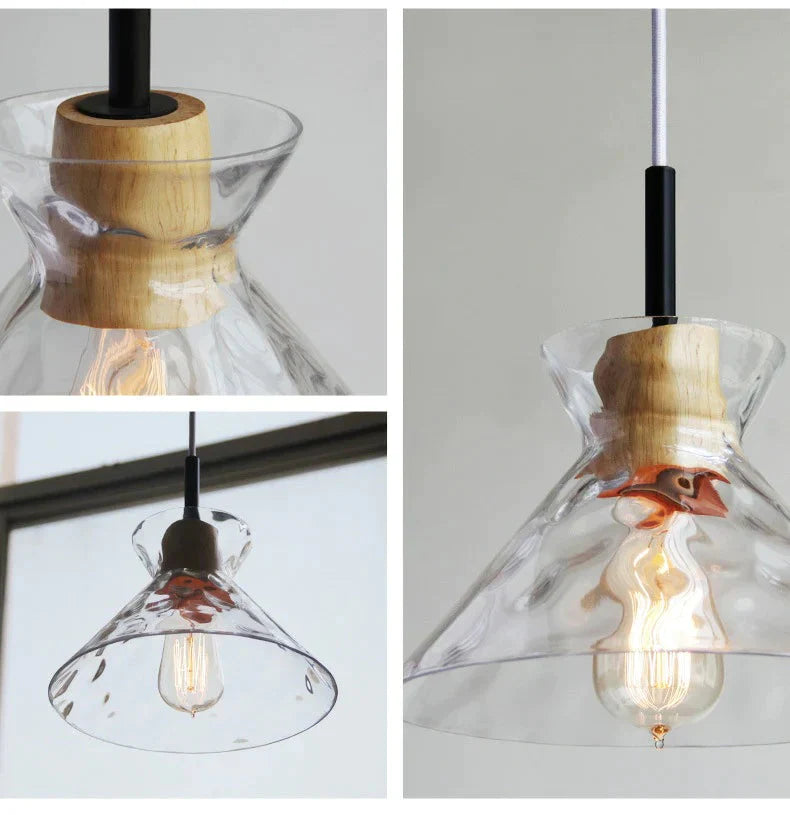 Designer’s Lamp Log Glass Small Chandelier Minimalist Dining Room Bar Staircase Porch Bedside