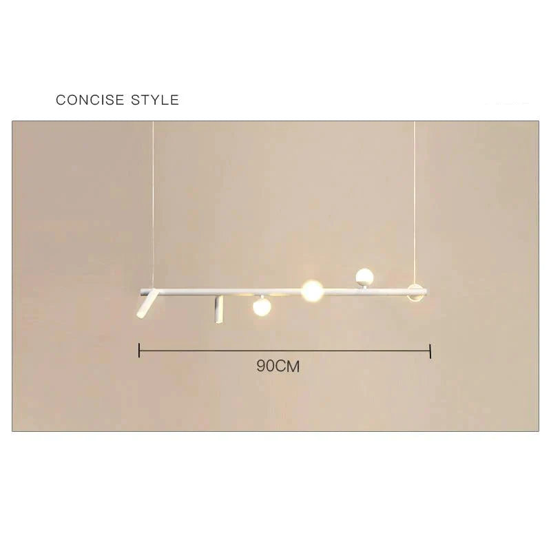 Simple Chandelier Led Dining Room Lamp Modern Nordic Living Studio Designer Bar White / 6 Heads