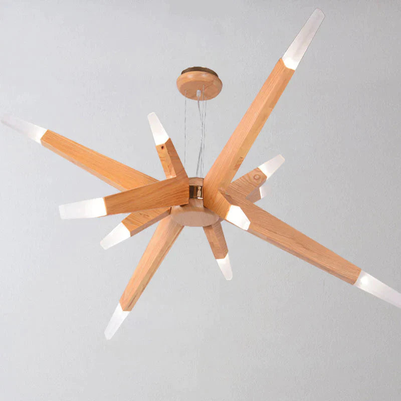 Nordic Led Chandelier Creative Restaurant Personalized Living Room Bedroom Hotel Decorative Wooden
