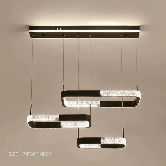 Simple Chandelier Living Room Lamp Black Creative Led Restaurant Nordic Personality Bar Bedroom