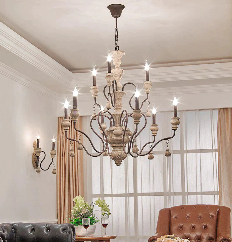 Nordic Country Retro Chandelier Nostalgic Living Room Restaurant Light In The Bedroom Wrought Iron
