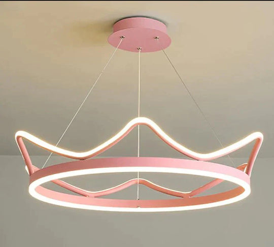 The Living Room Is Simple With Modern Crown Led Chandeliers Pendant
