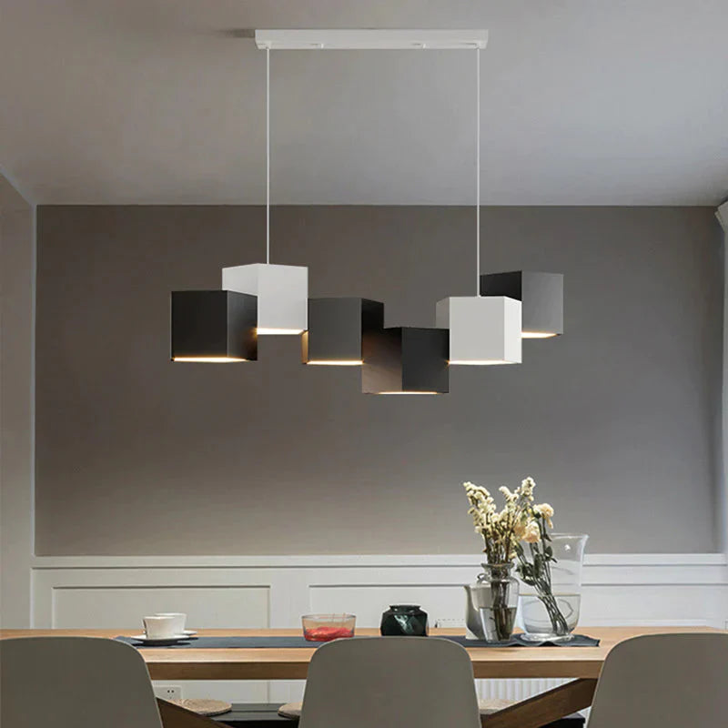 Creative Color Chandelier Quad Black / Trichromatic Light Pendant