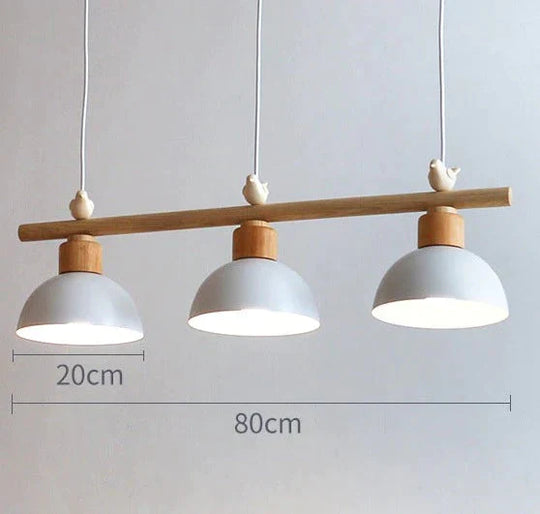 Dining Room Chandelier Three Solid Wood Table Bar Hanging Lamp Bedside C / 3 Heads Pendant
