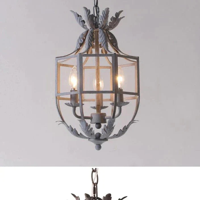 Rural Retro Old Iron Chandelier Living Room Dining Corridor Porch Pendant