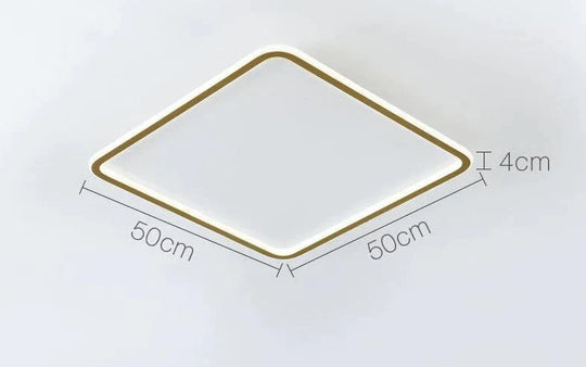 Nordic Bedroom Led Ceiling Lamp Full Copper Square