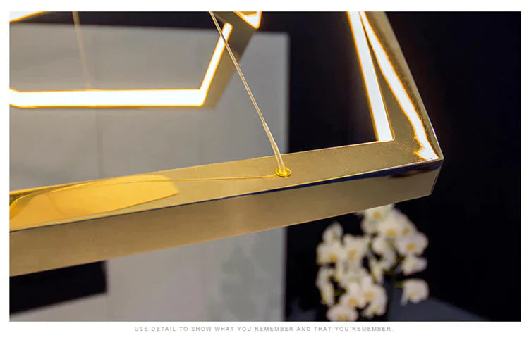 Led Chandelier Restaurant Living Room Creative Designer Model Stainless Steel Pendant
