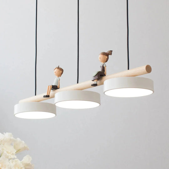 Restaurant Chandelier Three Head Bar Wooden Bird Pendant
