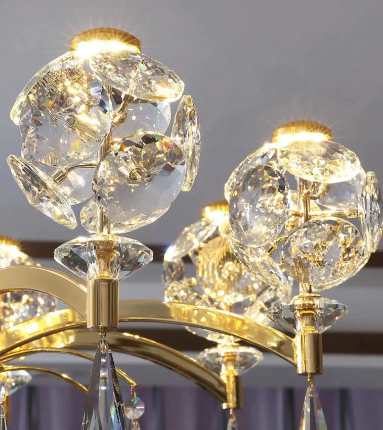 Iron Crystal Chandelier Living Room Study Lamp New Postmodern Bedroom Pendant