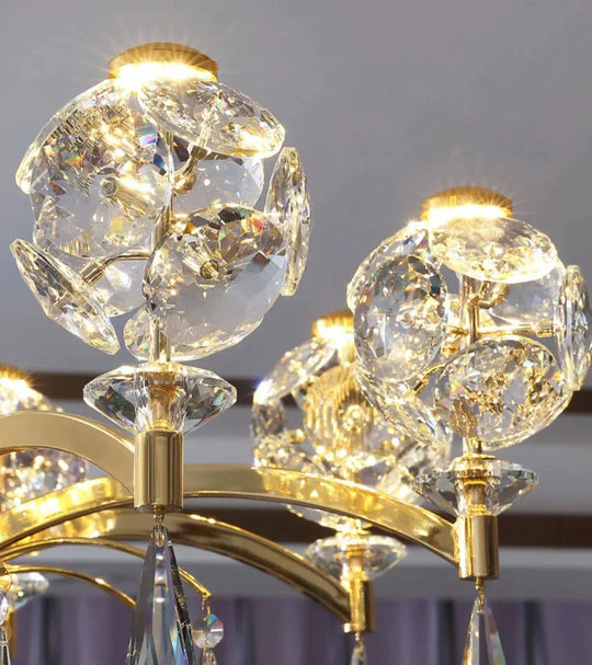 Iron Crystal Chandelier Living Room Study Lamp New Postmodern Bedroom Pendant