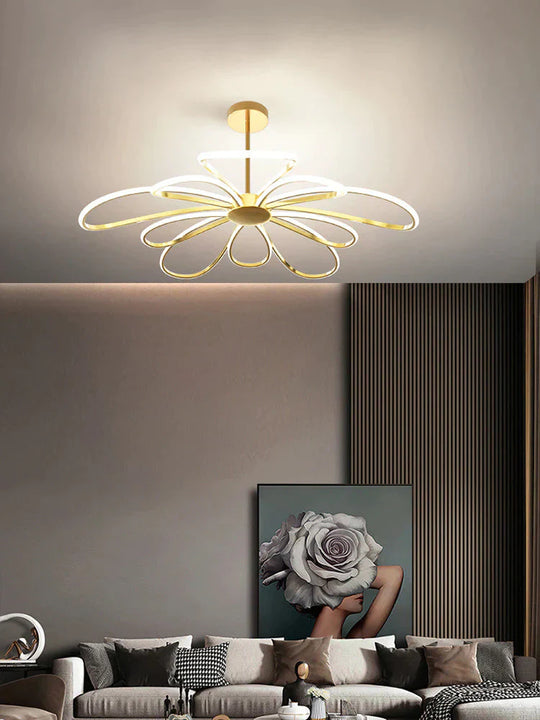 Petal Shaped Chandelier Simple Suction And Hanging Dual - Purpose New Led Bedroom Lamp Pendant