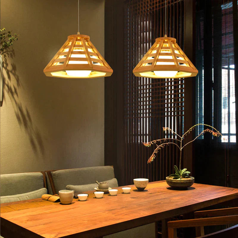 Chandelier Personalized Creative Restaurant Lamp Pinecone Nordic Simple Solid Wood Tatami Bedroom