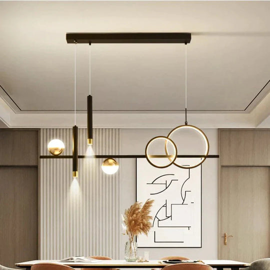 Dining Room Chandelier With Spotlights Nordic Luxury Bar Lamp Simple Modern Minimalist Strip