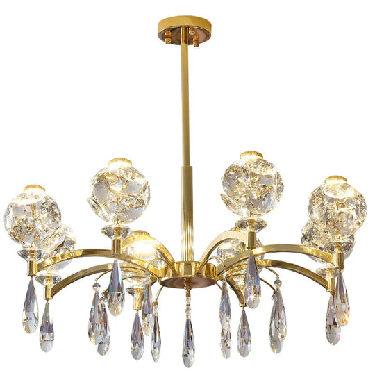 Iron Crystal Chandelier Living Room Study Lamp New Postmodern Bedroom Pendant