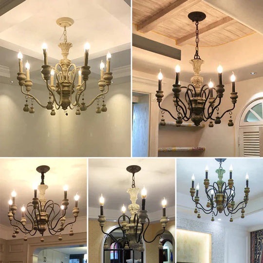 Nordic Country Retro Chandelier Nostalgic Living Room Restaurant Light In The Bedroom Wrought Iron