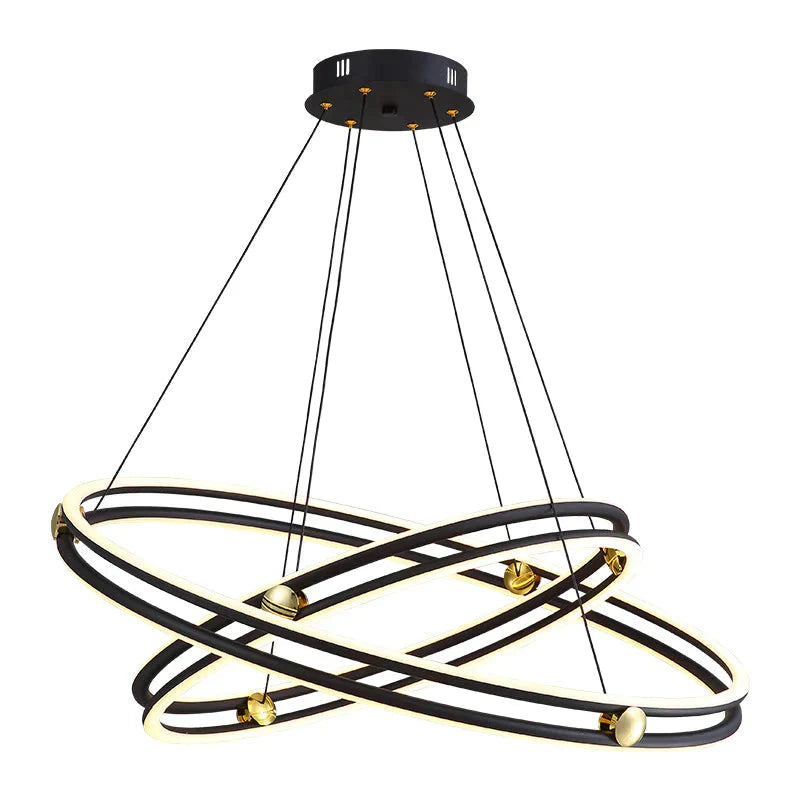 Simple Living Room Chandelier Aluminum Annular Ring Pendant