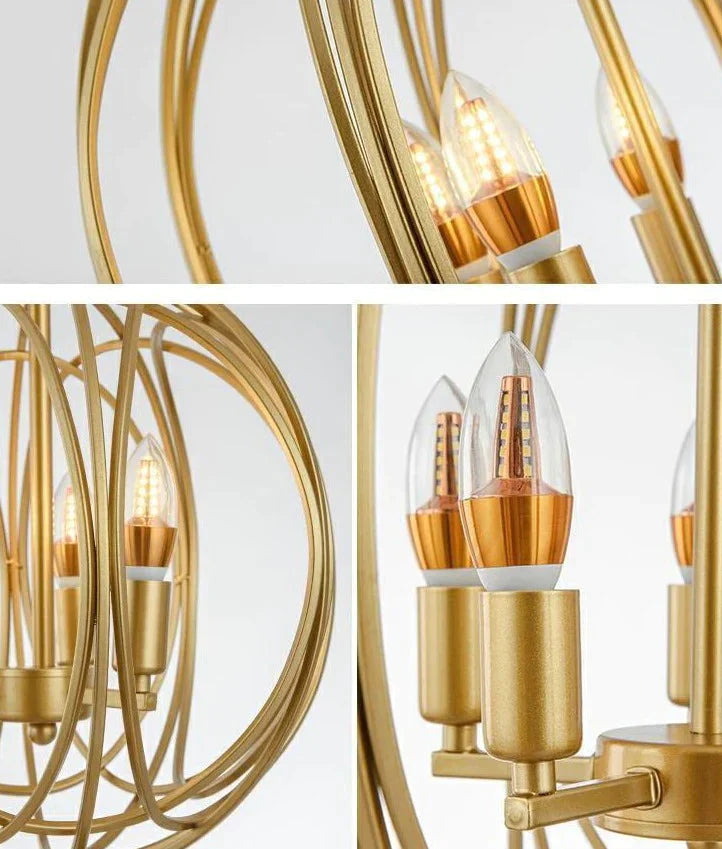 Chandelier Gold Balcony Corridor Lamp Pendant