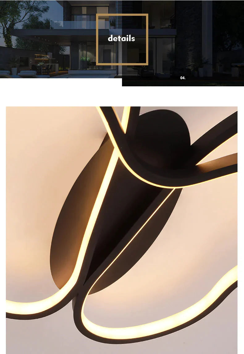 Post Modern Simple Ceiling Lamp Creative Butterfly Bedroom Study Led