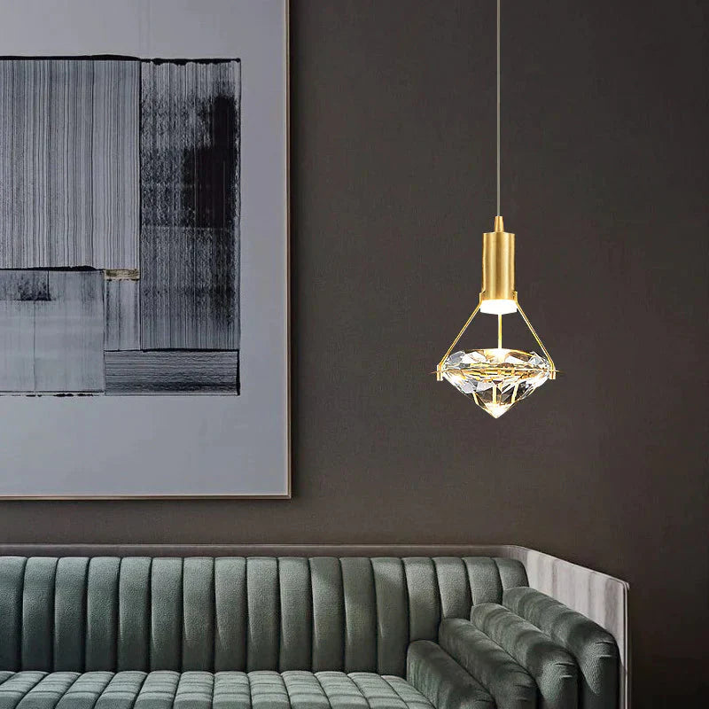 All Copper Light Luxury Restaurant Chandelier Modern Simple Atmospheric Crystal Lamp Pendant