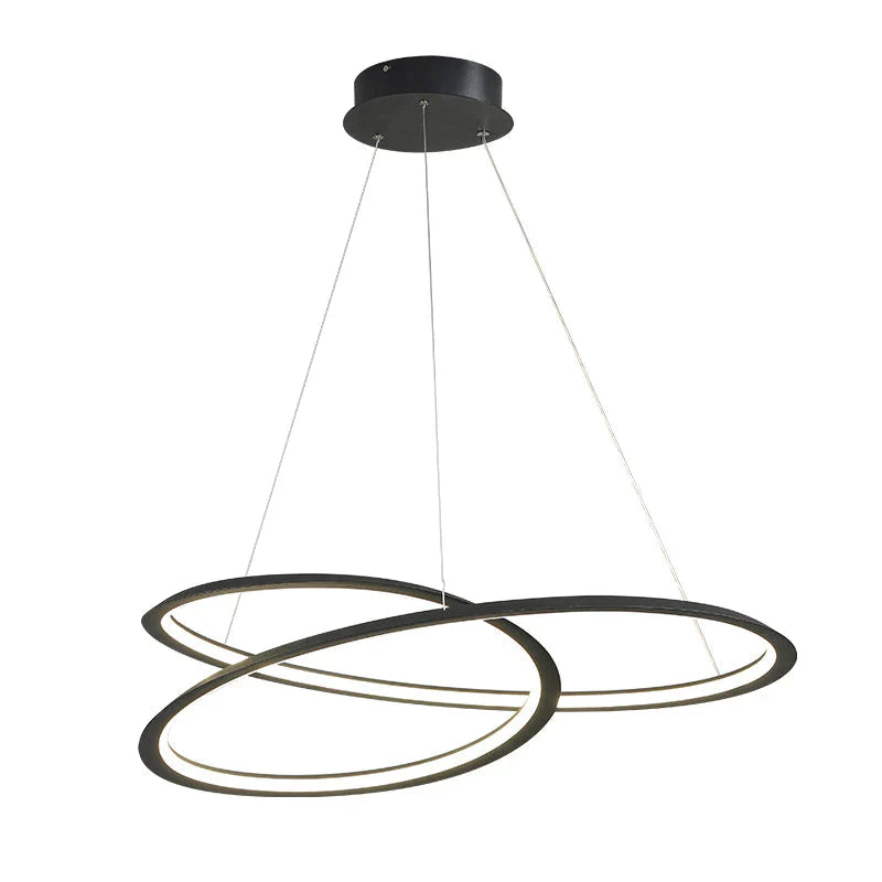 Household Simple Led Dining Room Lights Bedroom Wrought Iron Circular Lighting Lamps Pendant