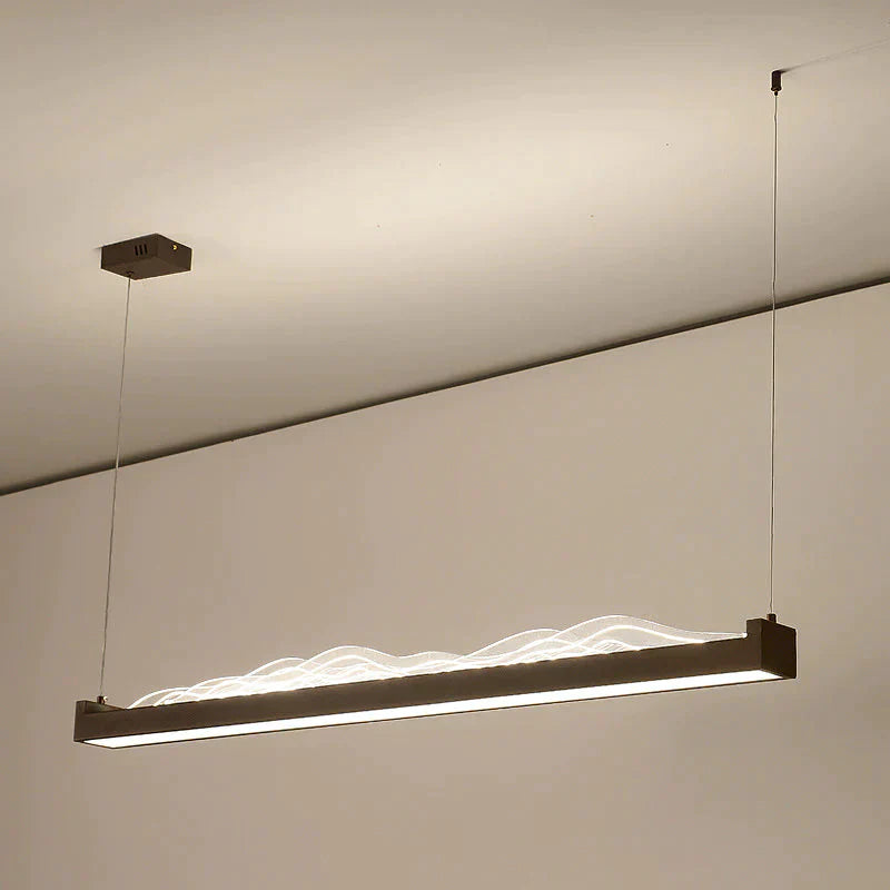 Restaurant Chandelier Led Rectangular Living Room Zen Landscape Teahouse Simple Bar Study Lamp Tri