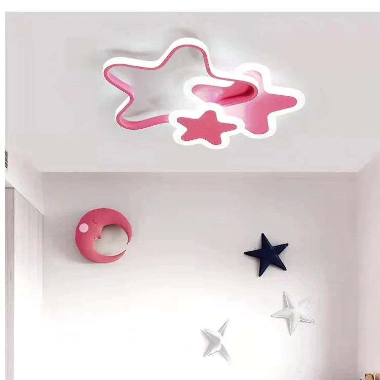 Children’s Room Lamp Girl Led Star Light In The Bedroom Pink Princess Modern Simple Ceiling